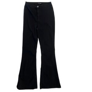Almost Famous Flare Leggings High Waist Black Denim Jeans Size 11 Y2K Boot Retro